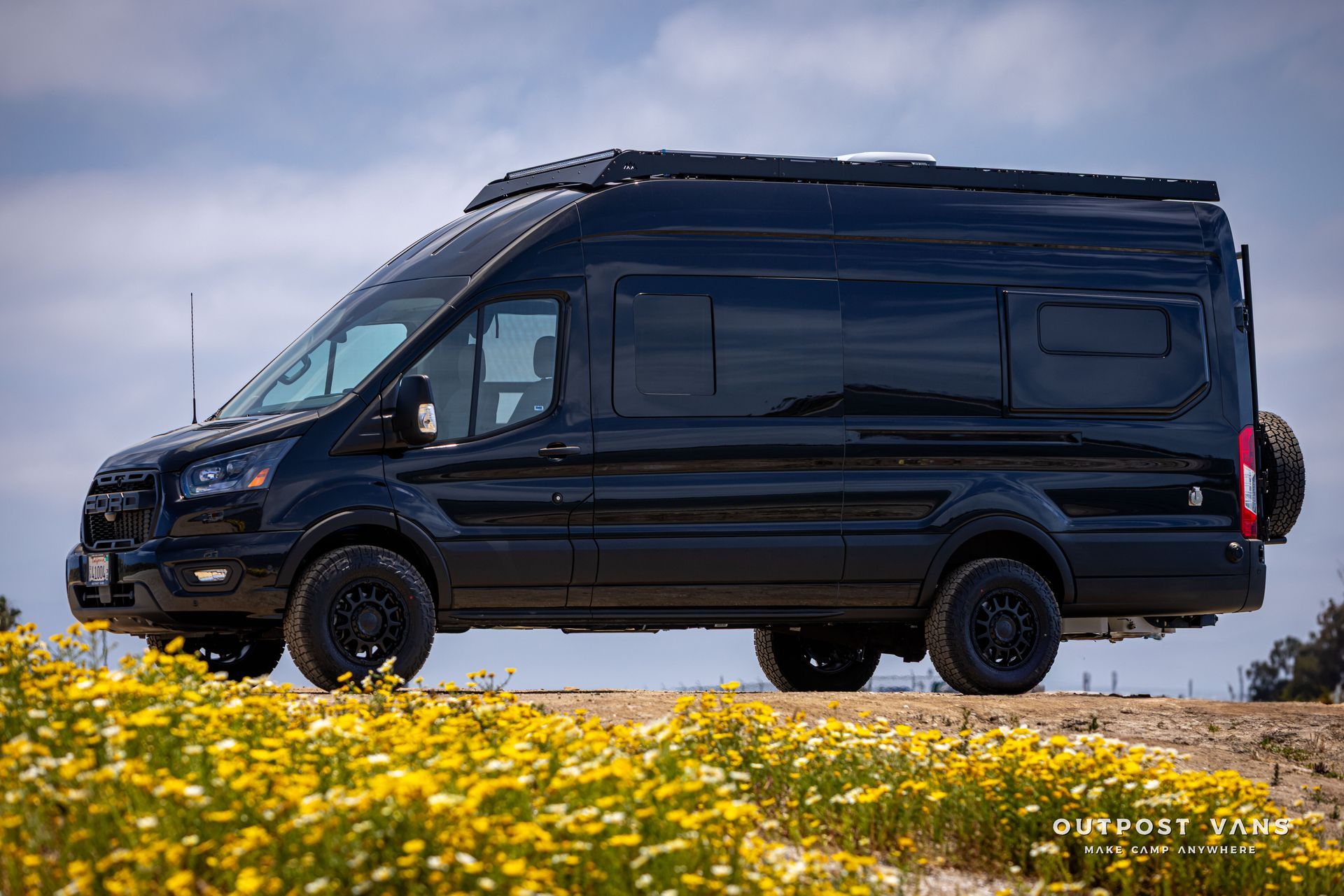 Outpost Vans custom built camper van Ford Transit 148 AWD