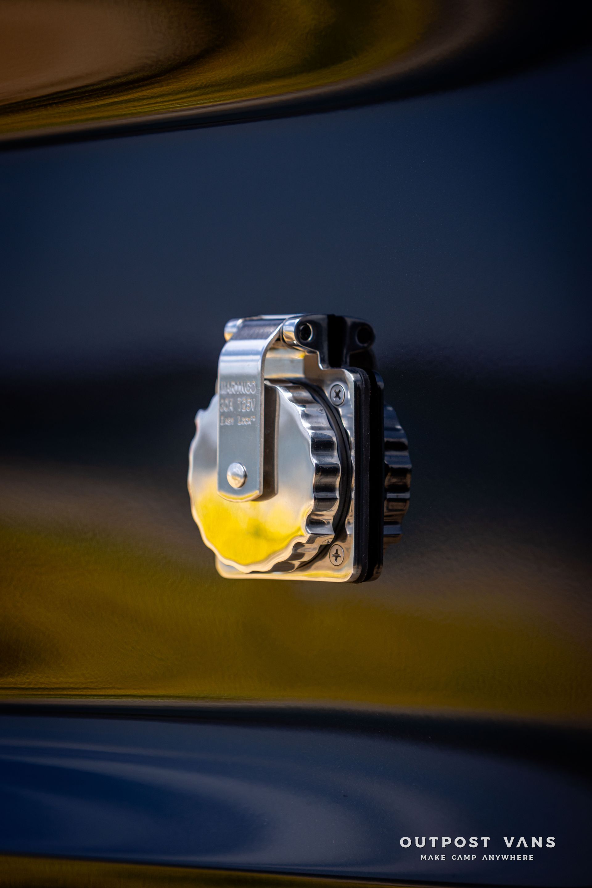Outpost Vans custom built camper van Ford Transit 148 AWD. shore power 30A