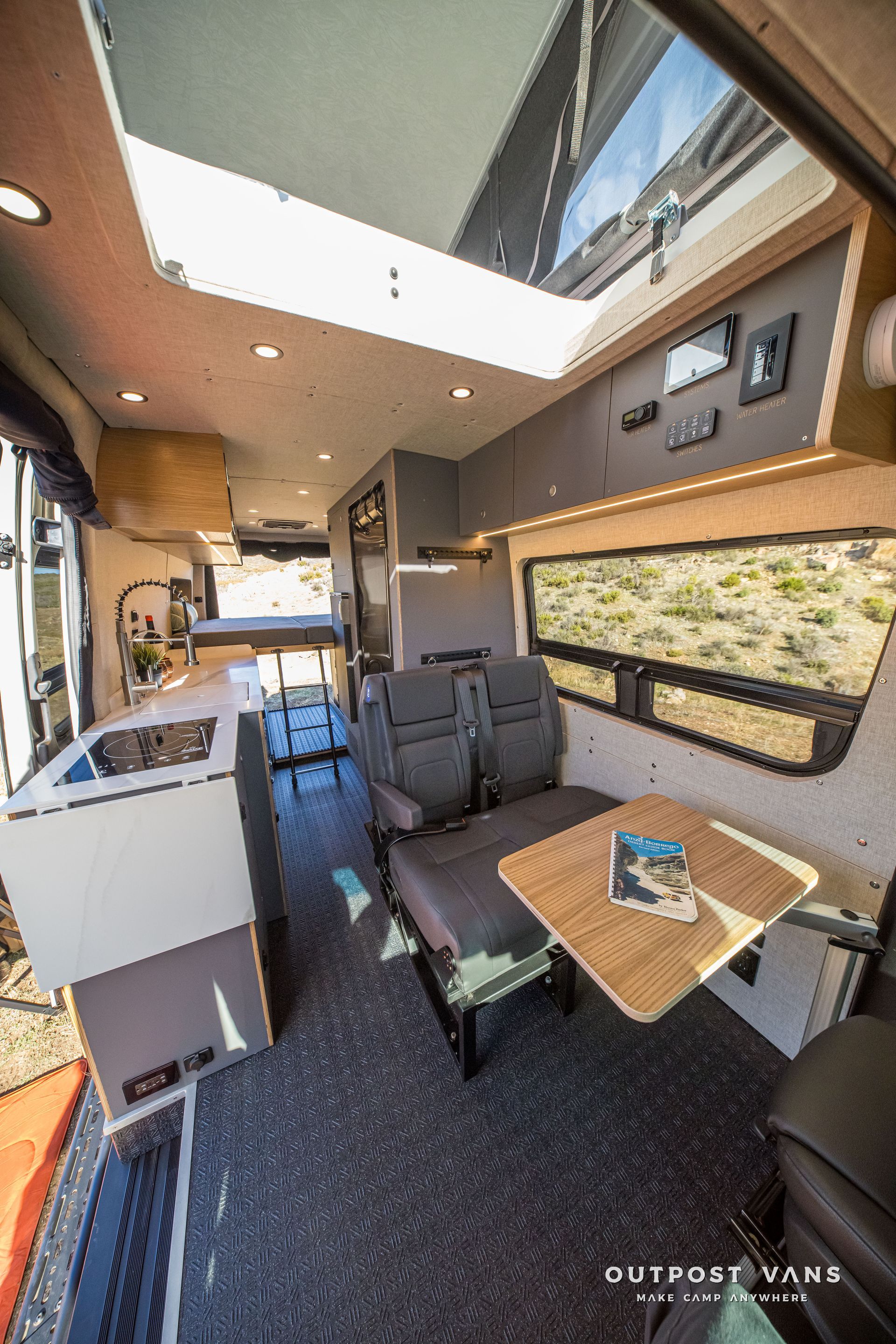 Interior of a van converted into a living SPACE