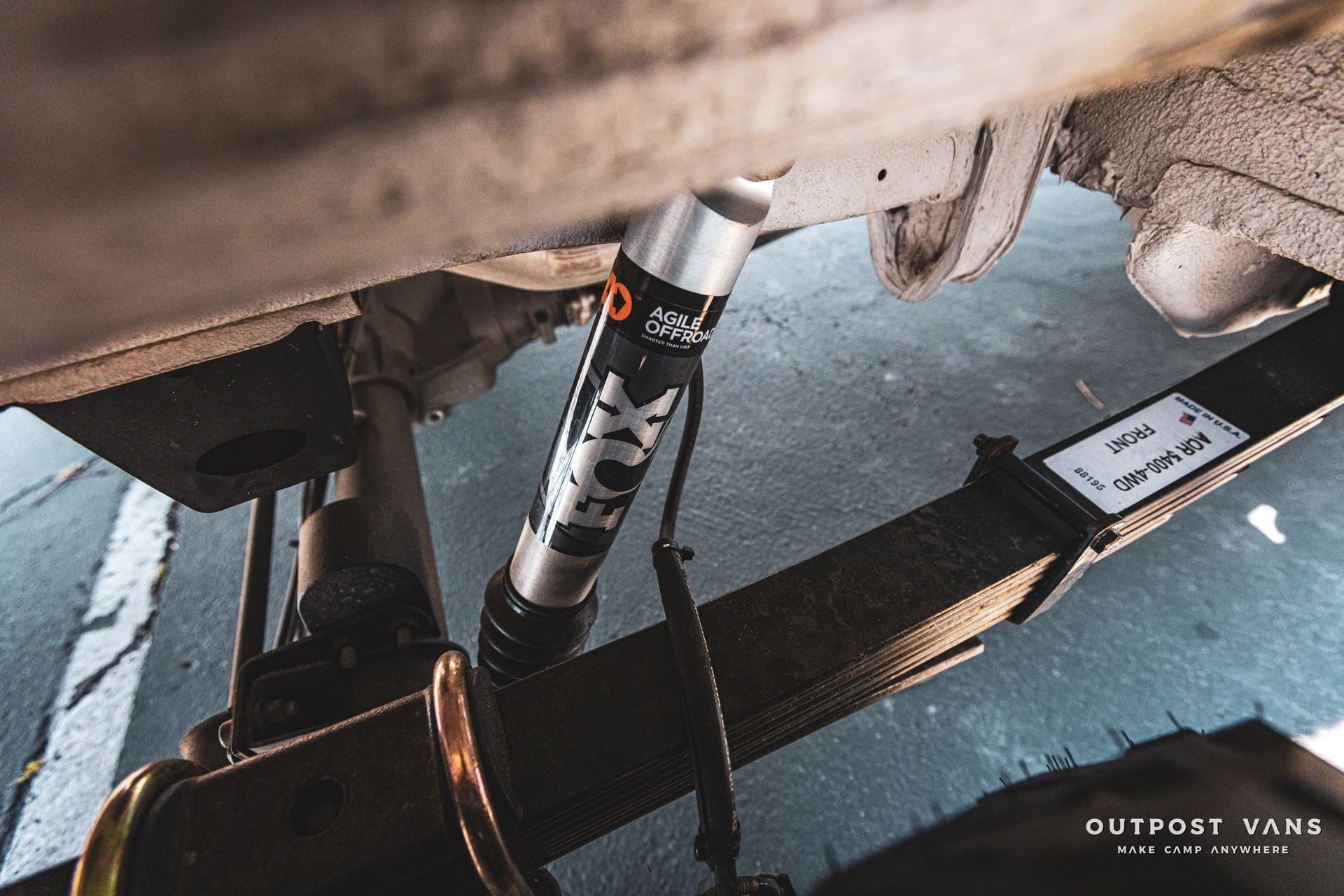 a close up of a shock absorber on a vehicle