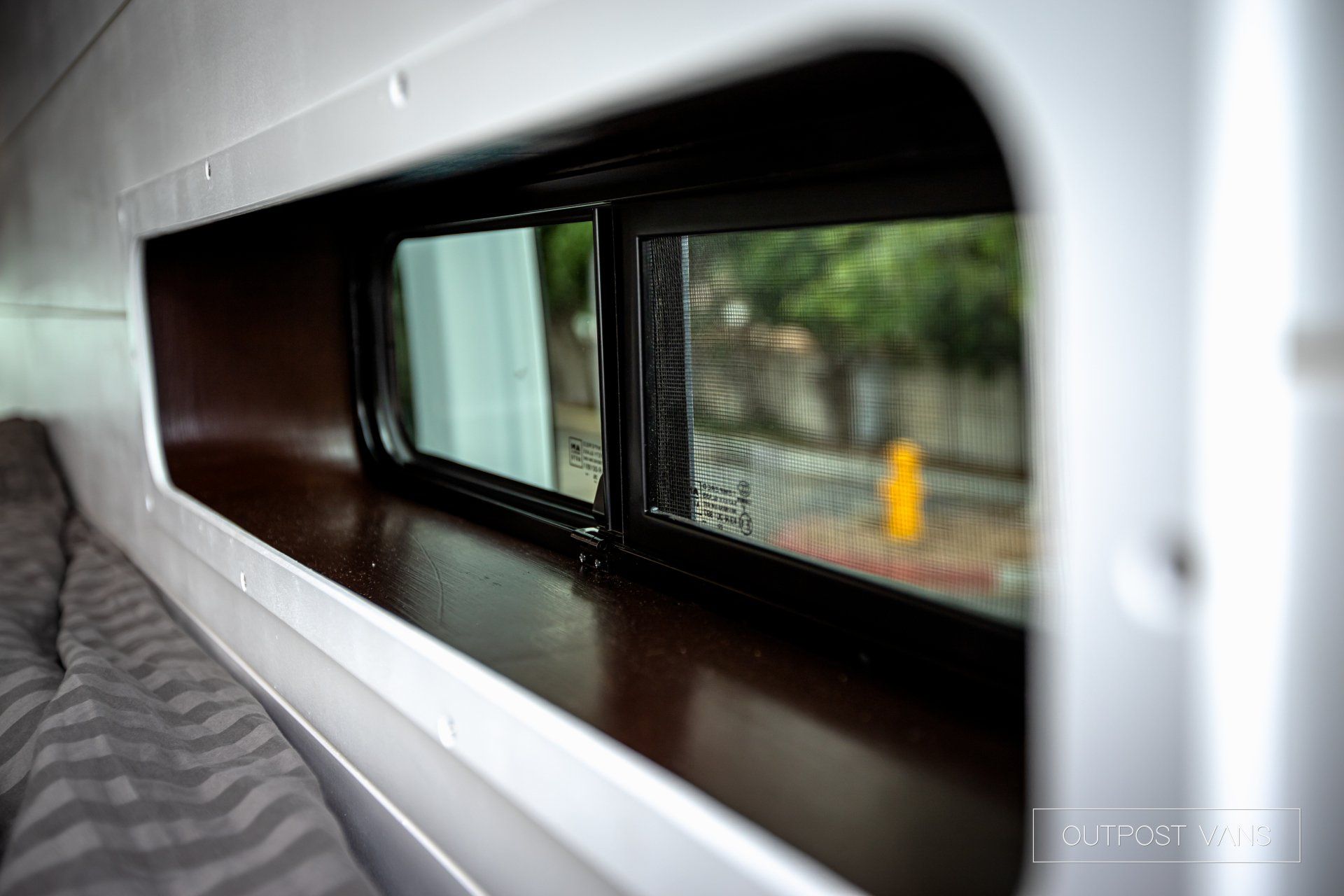 a close up of a window on the side of a vehicle .