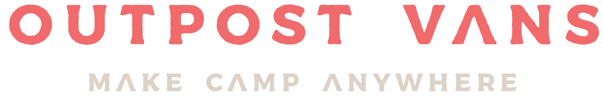 a logo for outpost vans that says make camp anywhere