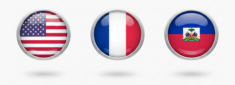 Language flags- Law Office of Irvin Daphnis