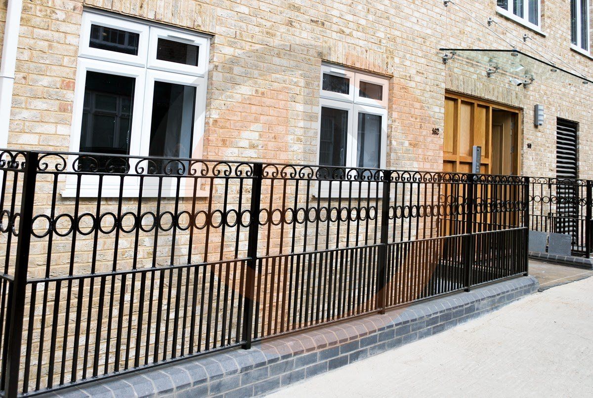 Black railings at White Horse Road