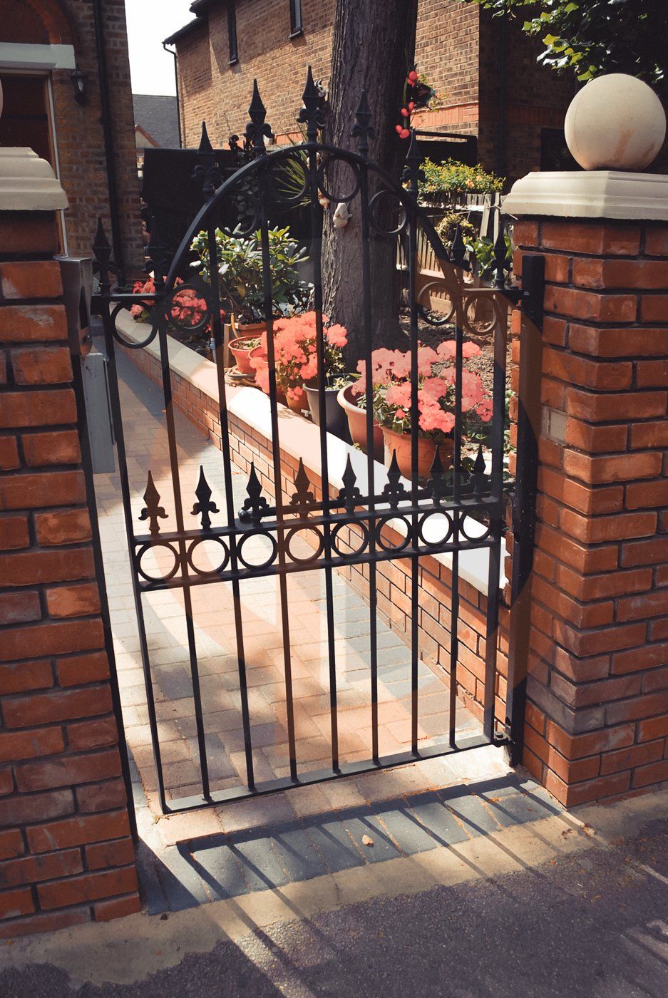 Electric Slidings gate, front railings _ pedestrian gate, Walthamstow