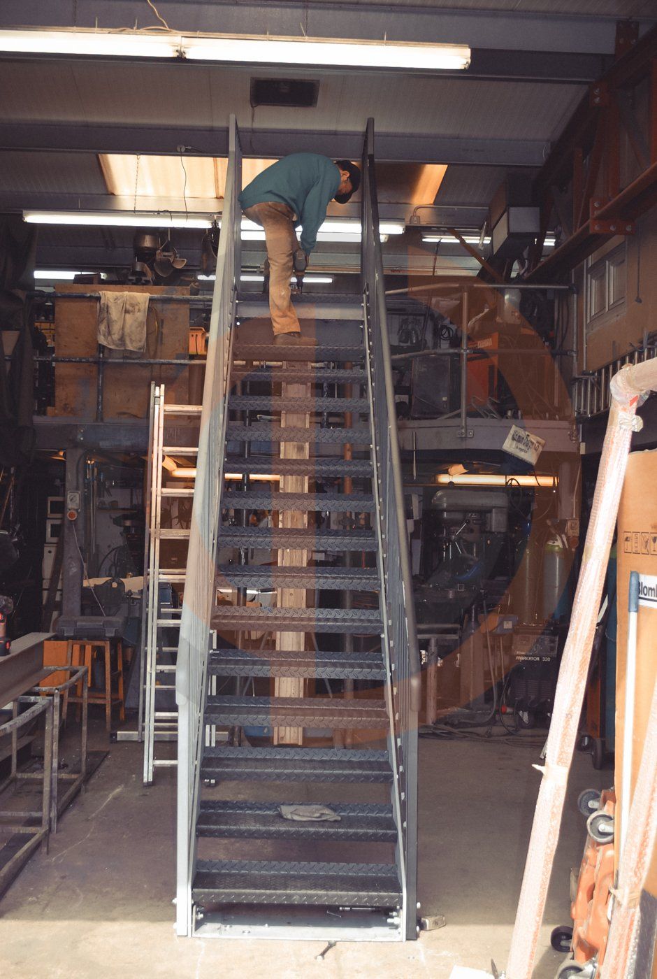 Fire Escape stairs painted finish Walthamstow