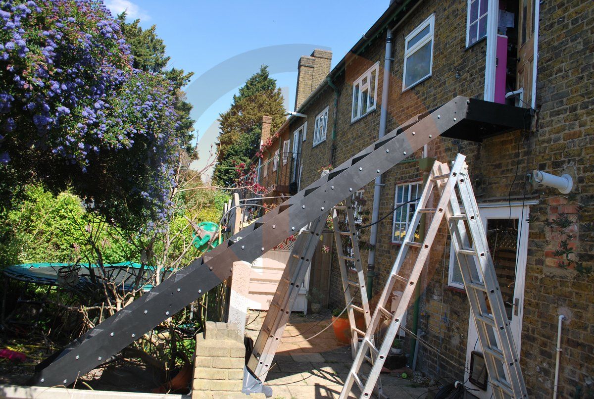 Fire Escape stairs painted finish Walthamstow