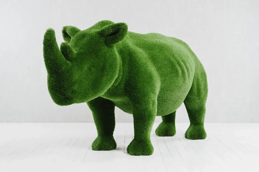Baby rhino turf sculpture — Treasure Coast, FL