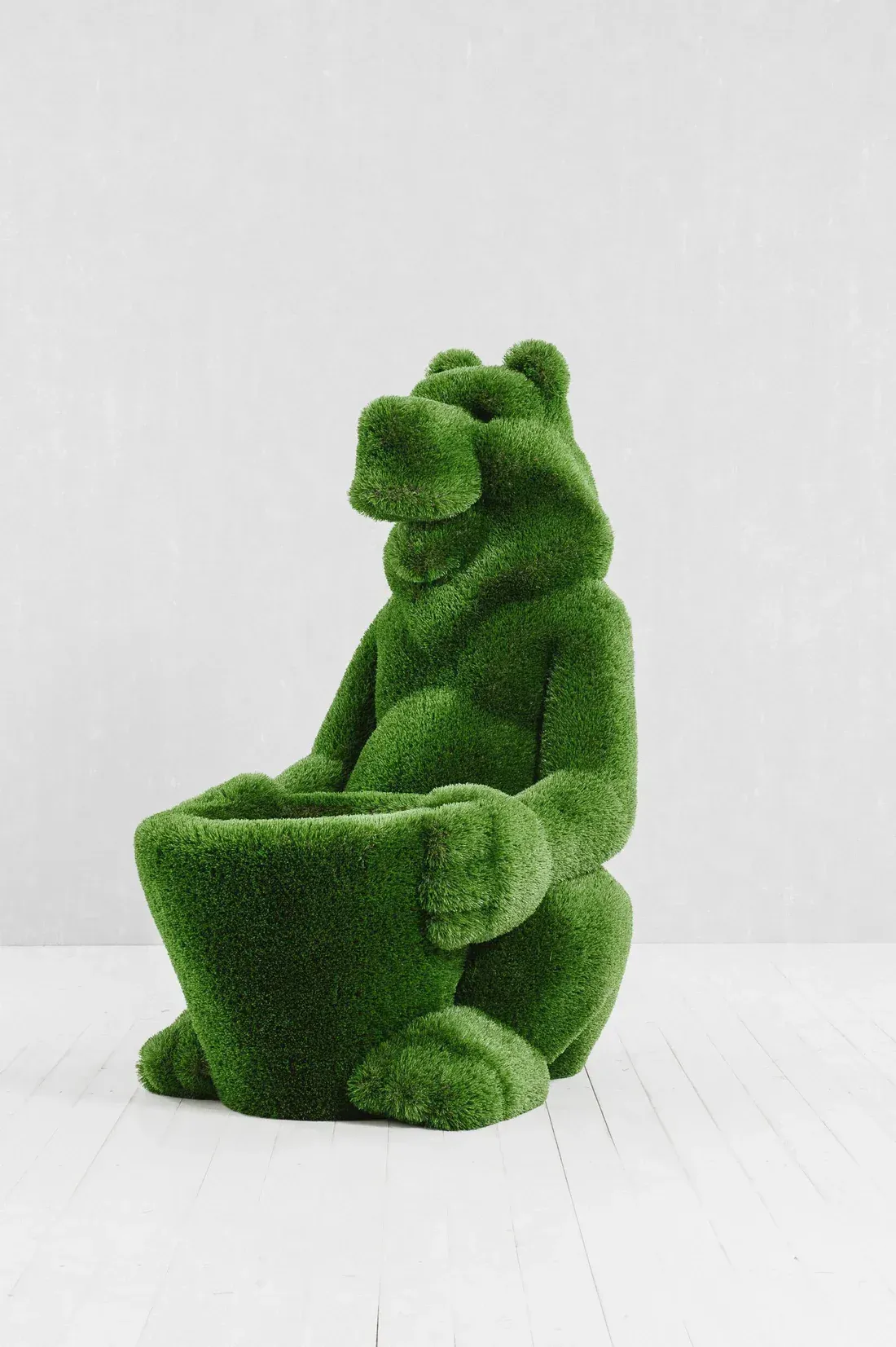 Bear with basket turf sculpture — Synthetic Turf Treasure Coast