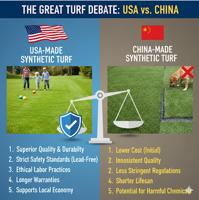 USA-Made vs. China-Made Synthetic Grass