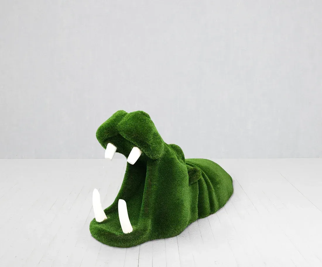 Swimming hippo turf sculpture — Synthetic Turf Treasure Coast