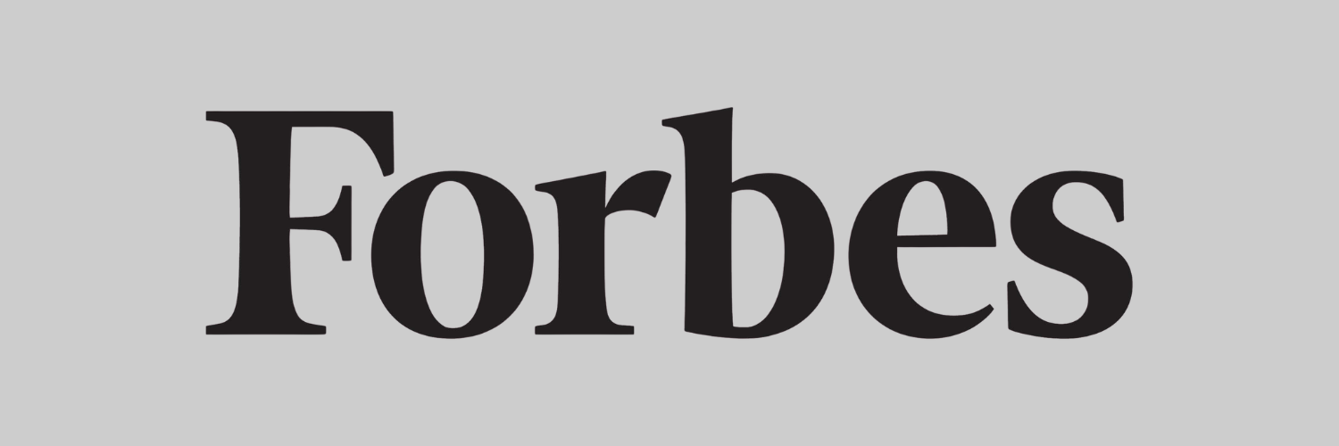Forbes logo in black text on a light gray background.