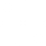 Abstract logo of a cross shape, four arms in two shades of blue with two circles.