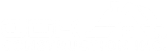 White logo on a white background.