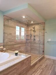 Shower Enclosure with Marble Counter Top – Syracuse, NY – Luxury Glass