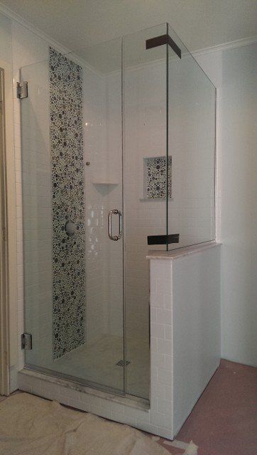 White Tile Shower Enclosure – Syracuse, NY – Luxury Glass