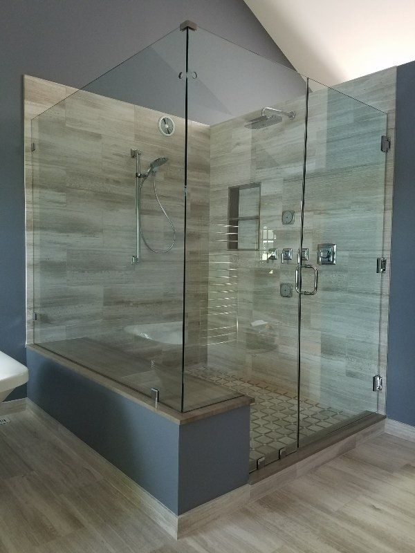 Shower Stall with Frameless Glass Enclosure – Syracuse, NY – Luxury Glass