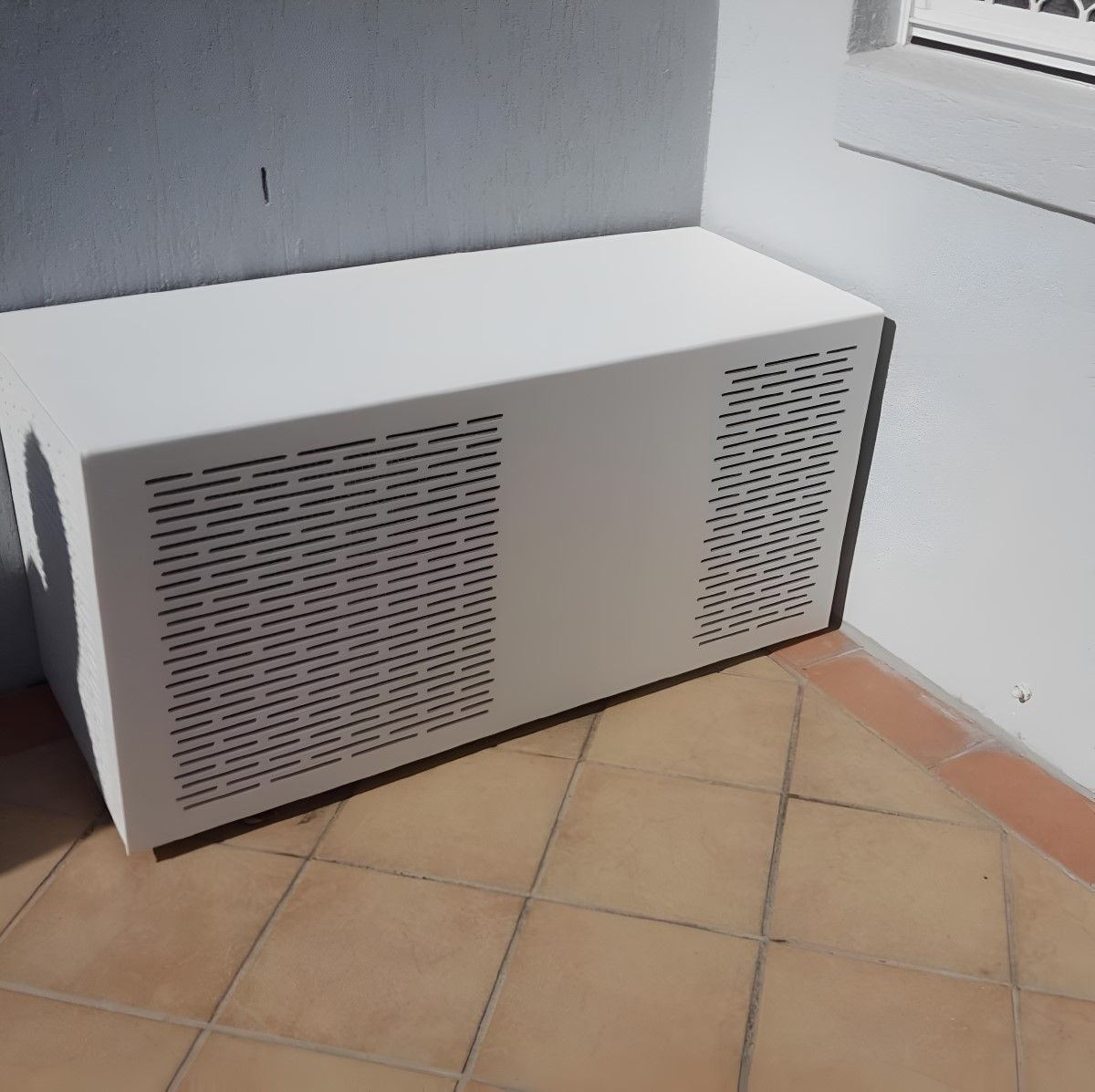 A White Box Sits On A Tiled Floor Next To A Window — Bent Plastics in Maroochydore, QLD