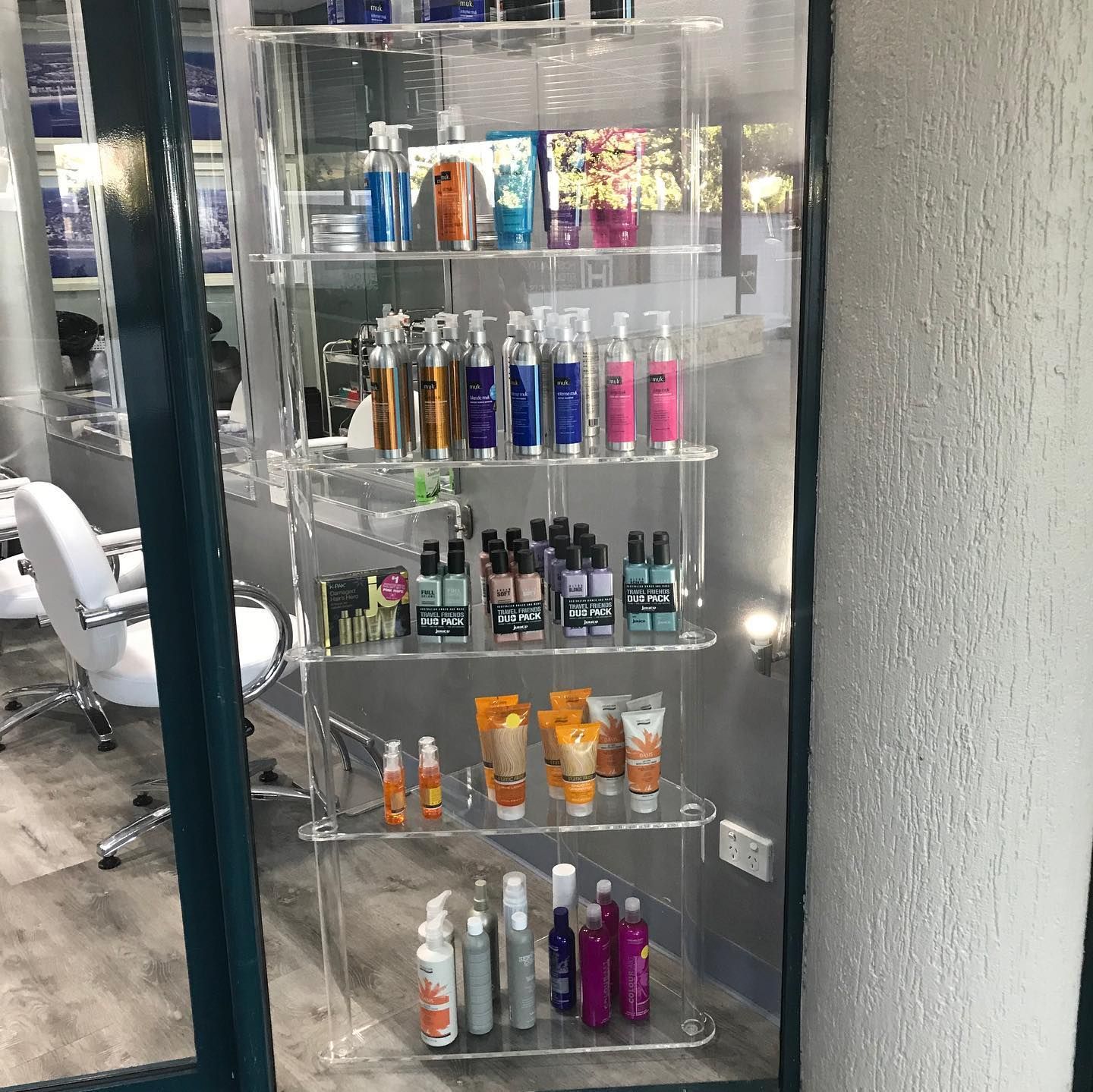 A Display of Hair Products in a Hair Salon— Bent Plastics in Kunda Park, QLD