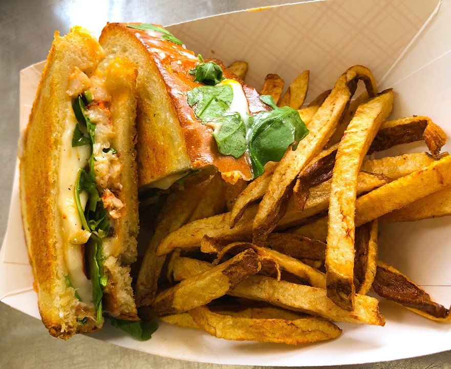 Sandwich and fries — Rutland, MA — Off the Hook Roadside Eatery