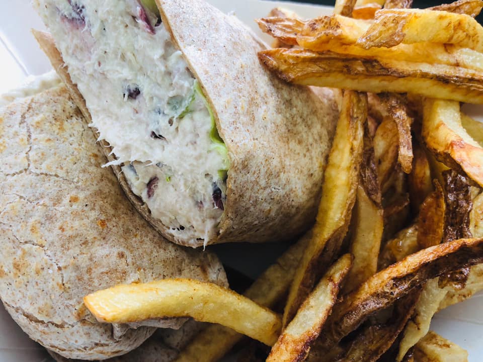 Tasty sandwich with fries — Rutland, MA — Off the Hook Roadside Eatery