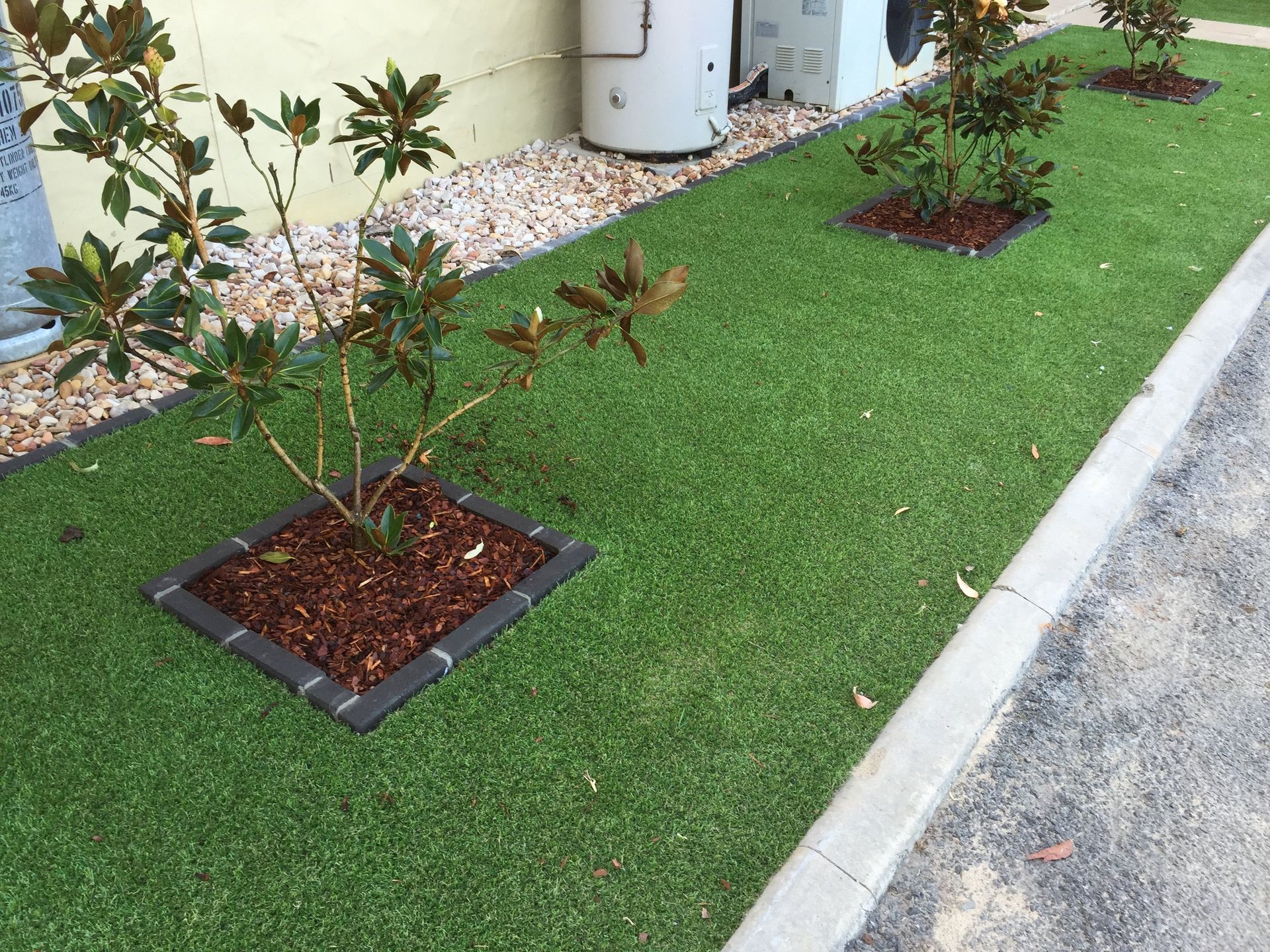 A Row of Plants on Top of a Lush Green Lawn — Queensland, Australia — Jordin Sports Constructions