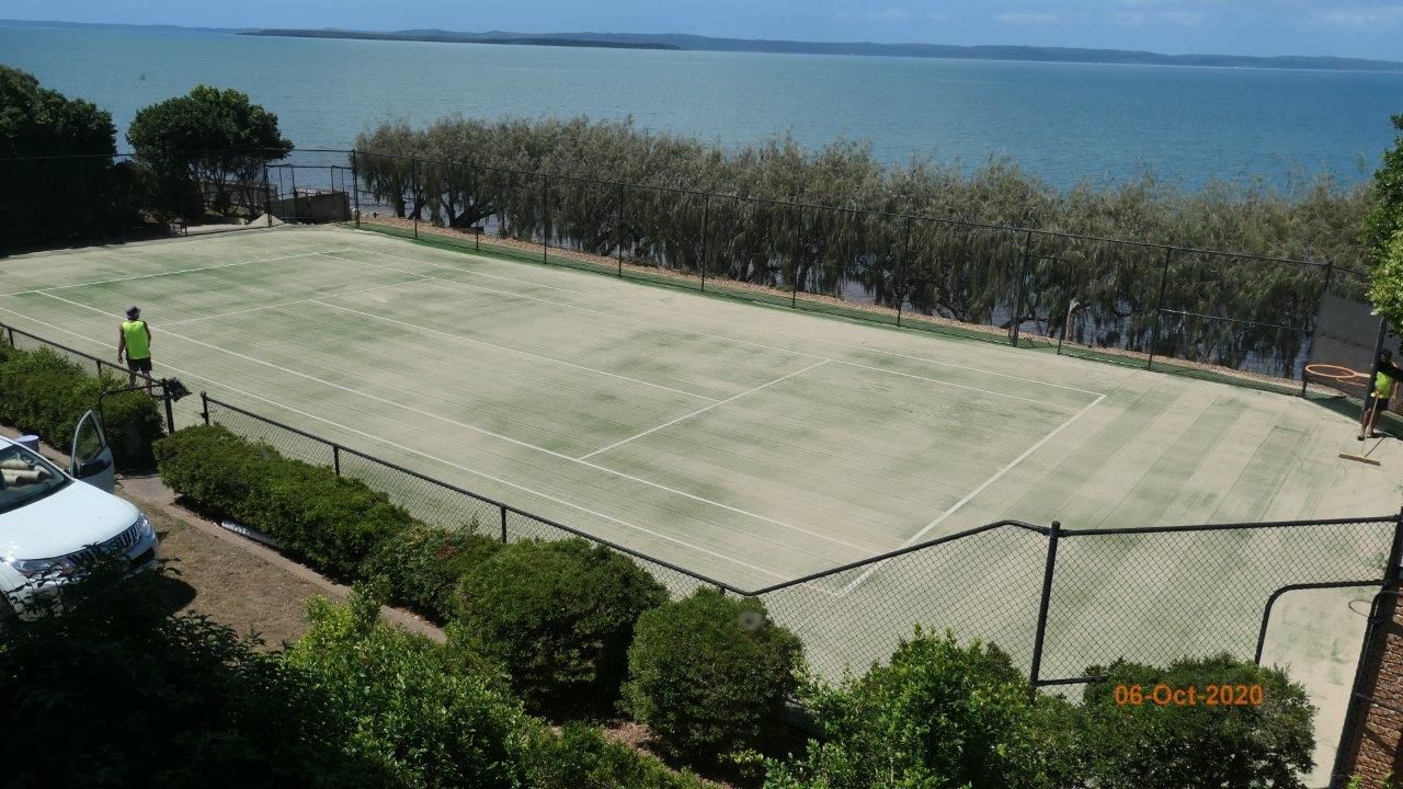 Tennis Court Next to a Body of Water — Queensland, Australia — Jordin Sports Constructions
