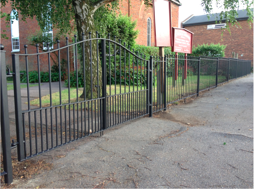 metal fencing with plants