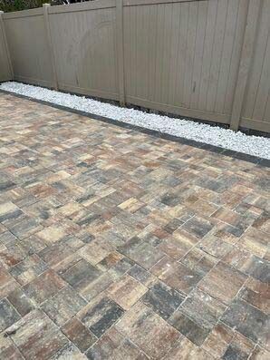 Backyard With Paver Flooring in Middleburg. FL