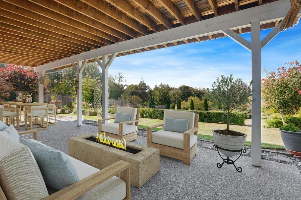 Concrete Patio With Wooden Chairs in Jacksonville, FL