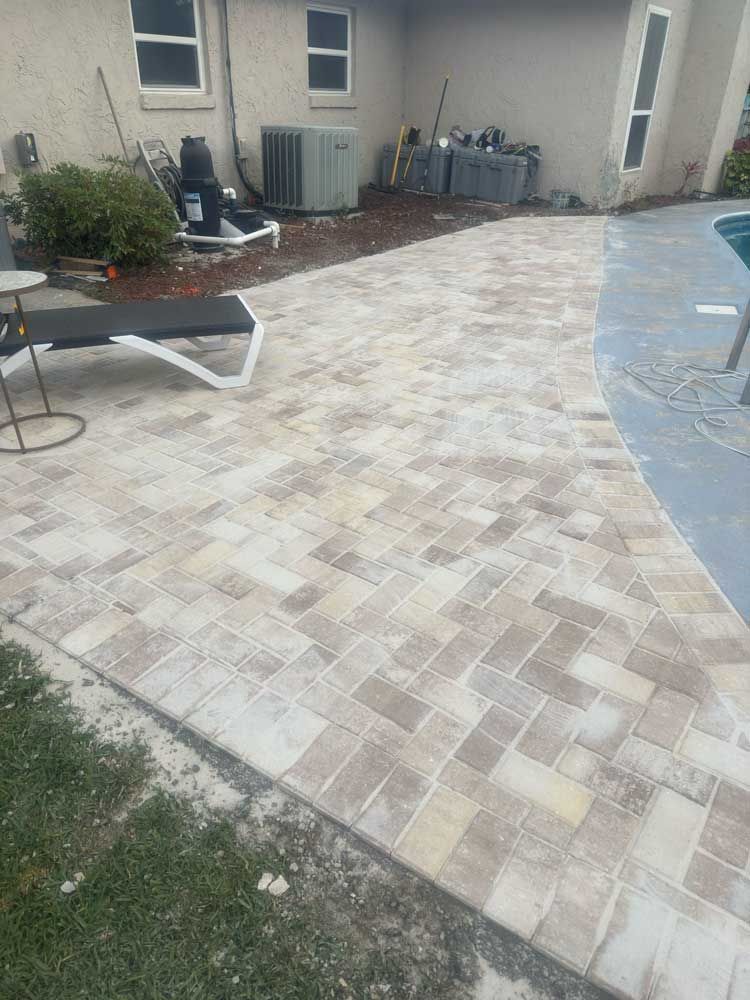 Paver Installation Near The Pool Area — Jacksonville, FL