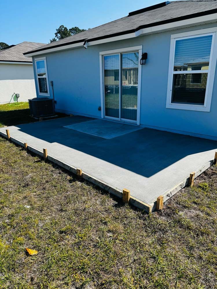 Newly Poured Concrete For Patio