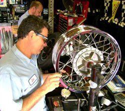 Aligning Motor Bike Spokes — Lomita, CA — MC Tire Works, Inc.