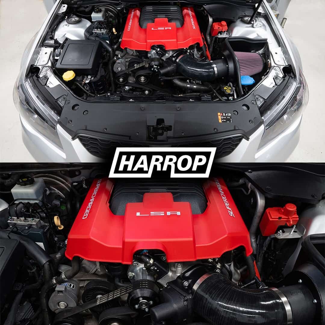 A Harrop Logo is on the Hood of a Car — SVS Auto Repairs & Dyno Tuning in Bungalow, QLD
