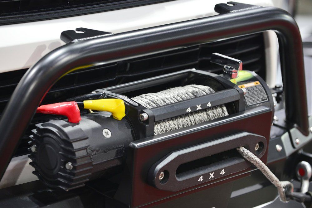 A Close Up of a Winch on the Front of a Truck — SVS Auto Repairs & Dyno Tuning in Cairns, QLD