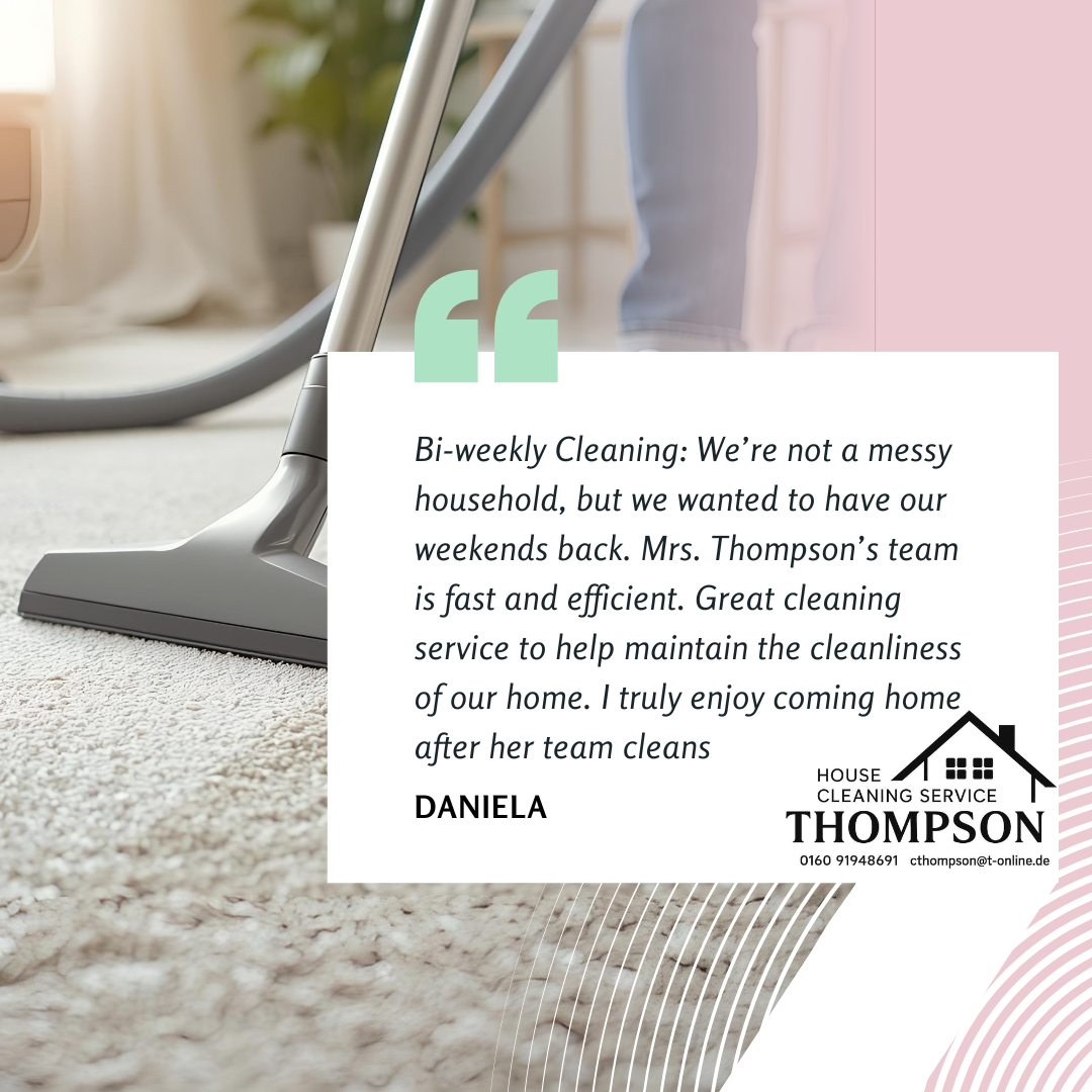 testimonial of house cleaning service thompson