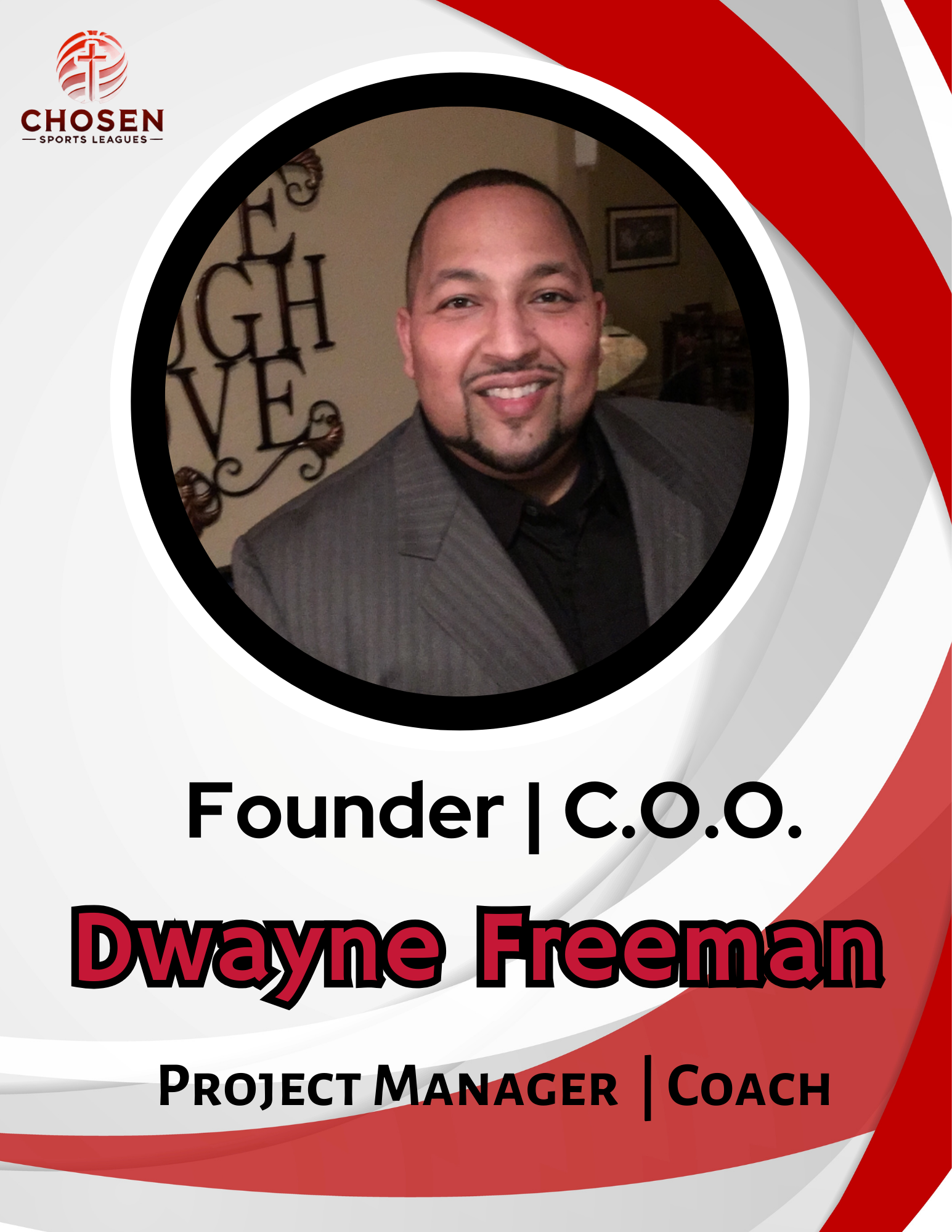 Football coach with arms crossed, looking stern on a sunny field, players in the background.