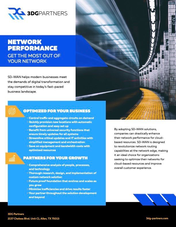 A promotional flyer from 3DG Partners 