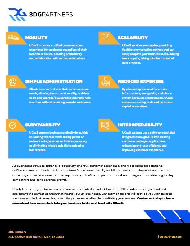 Infographic for 3DG Partners with six 