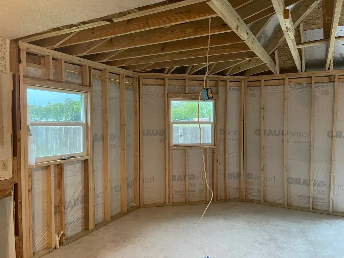 Interior view of a room under construction