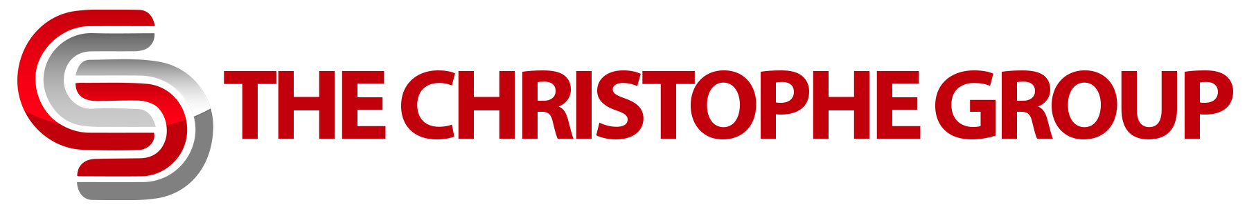 a red and white logo for The Christophe Group