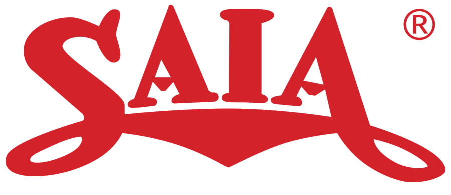 a red and white logo for a company called sala