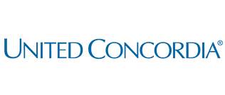 The logo for united concordia is blue and white on a white background.
