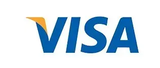 A blue and orange visa logo on a white background