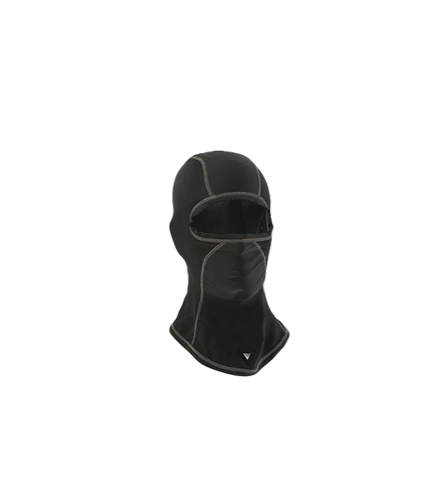 A black balaclava is shown on a white background.