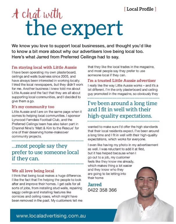 A man is standing in front of a page that says a chat with the expert A man is standing in front of a page that says a chat with the expert