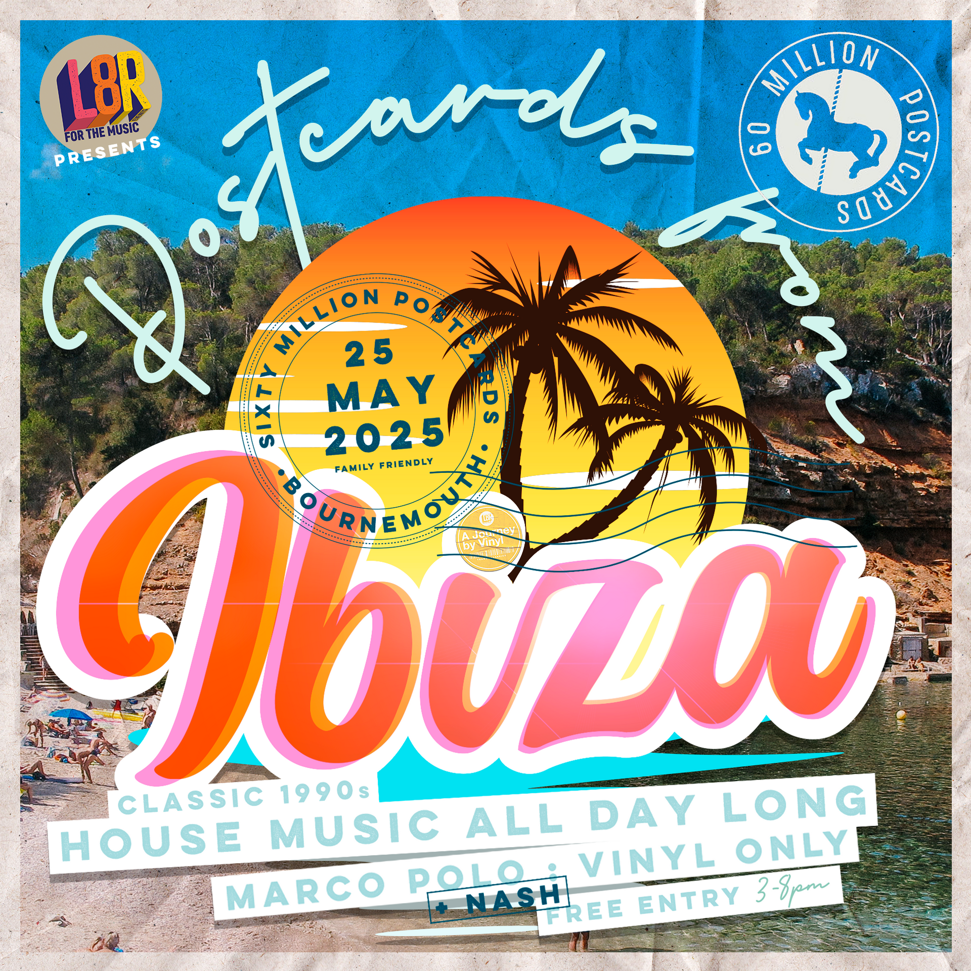 A poster for ibiza music all day long