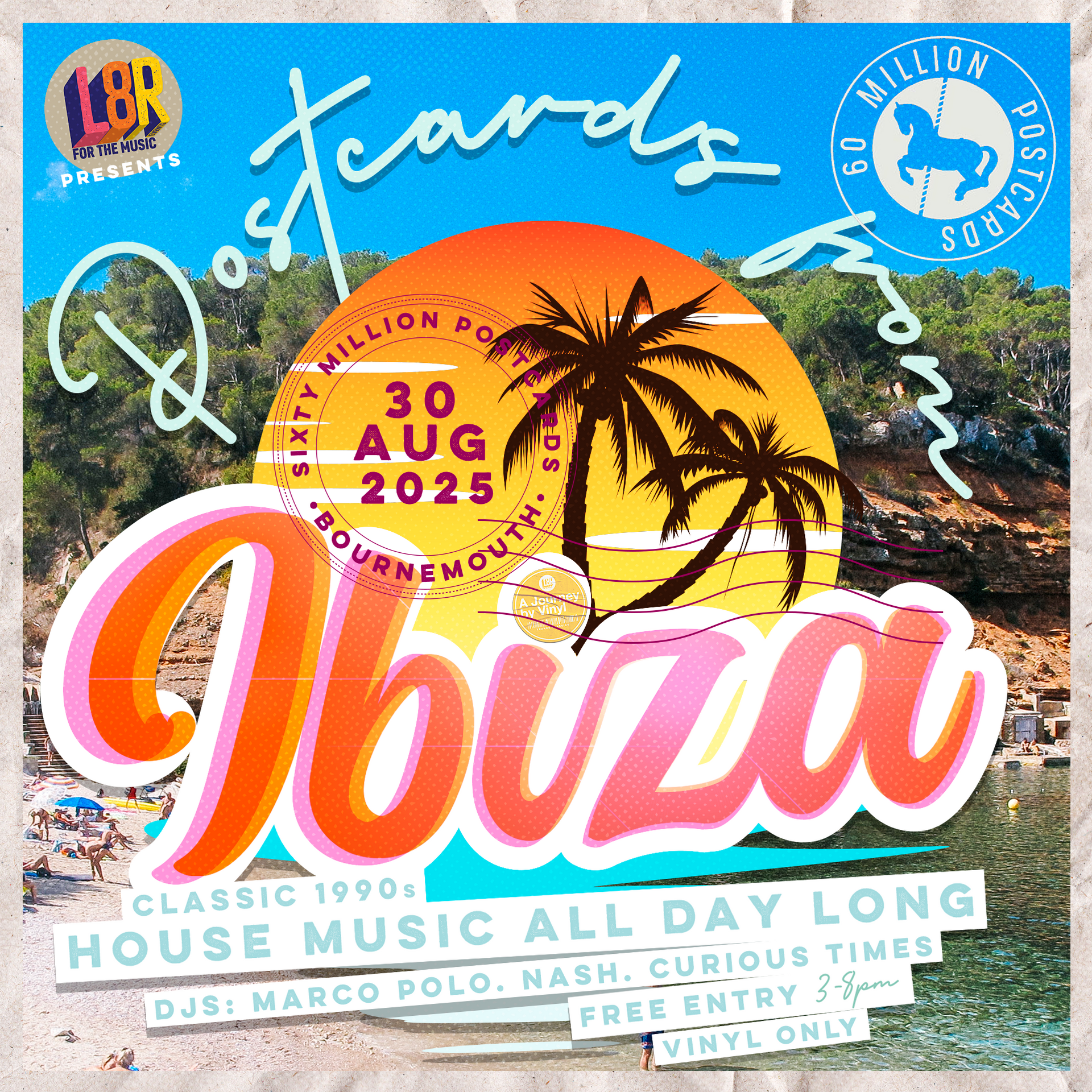 A poster for ibiza music all day long