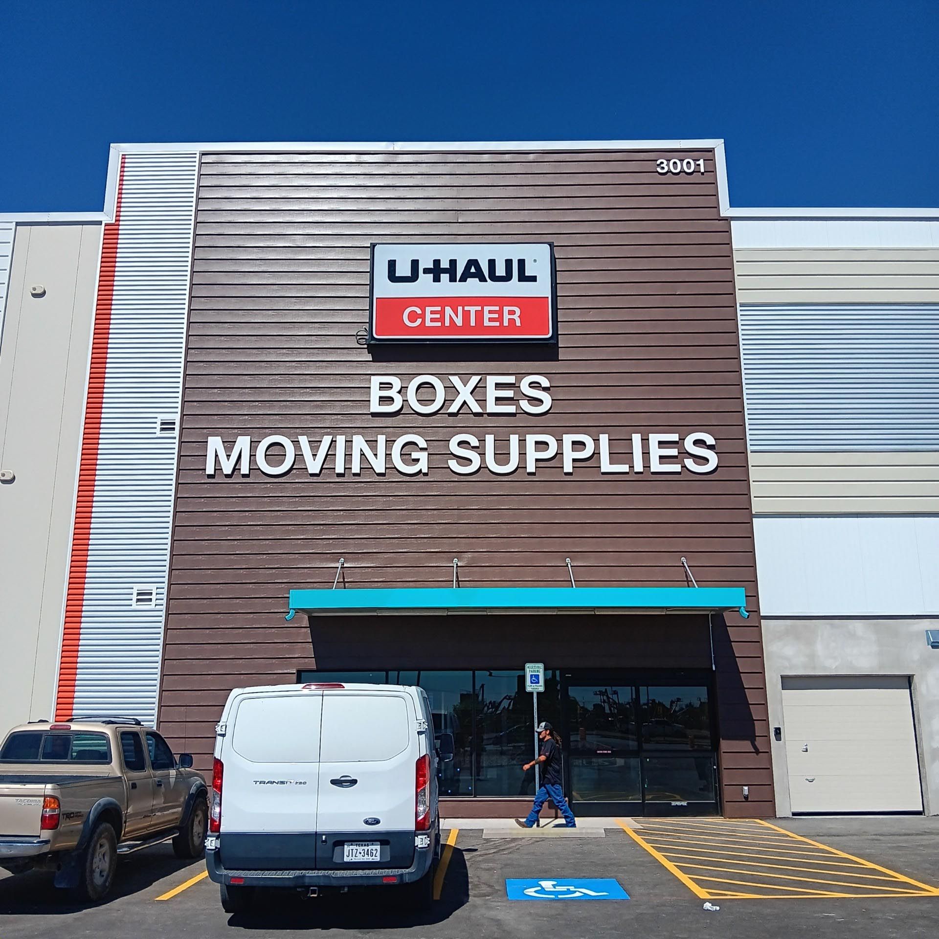 A u-haul center boxes moving supplies store