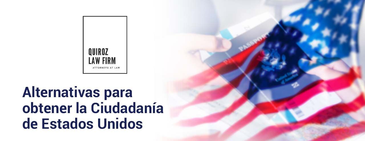 An american flag with the words alternatives para obtener la ciudadania de estados unidos